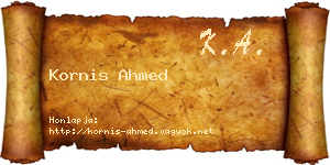 Kornis Ahmed névjegykártya